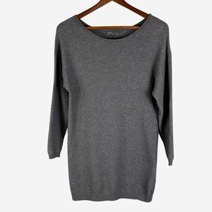 VINCE Tunic Sweater Size XS Light Gray Wool Angora Blend Boatneck Long Sleeve